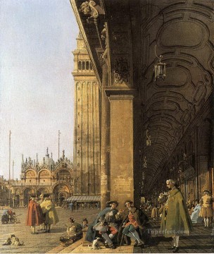 Canaletto Painting - Piazza San Marco mirando al este desde la esquina suroeste Piazza San Marco y la columnata Canaletto